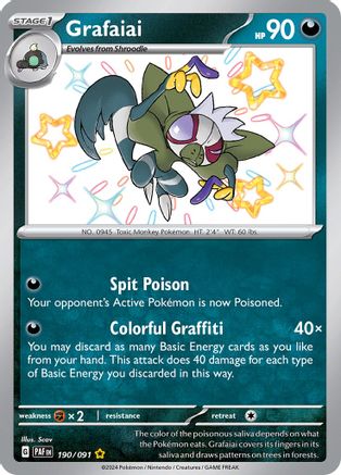 Grafaiai 190/091 - Holofoil SV Paldean Fates - Shiny Rare