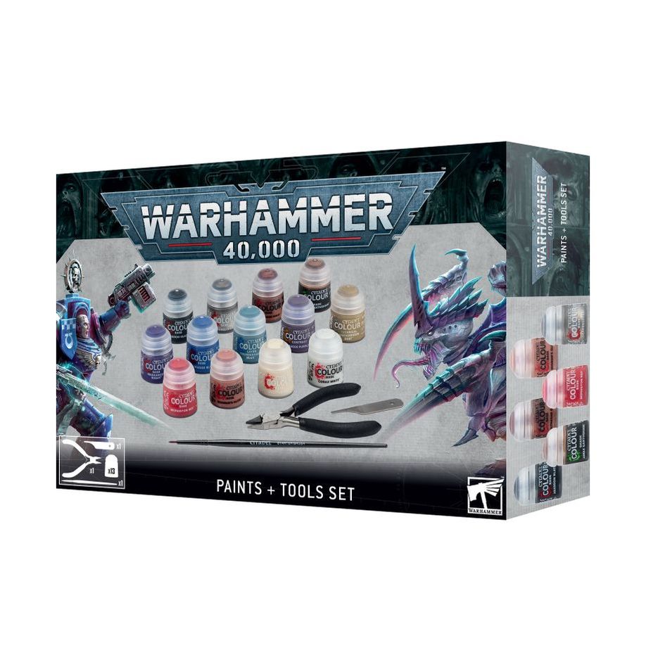 WARHAMMER 40.000: PAINTS + TOOLS SET