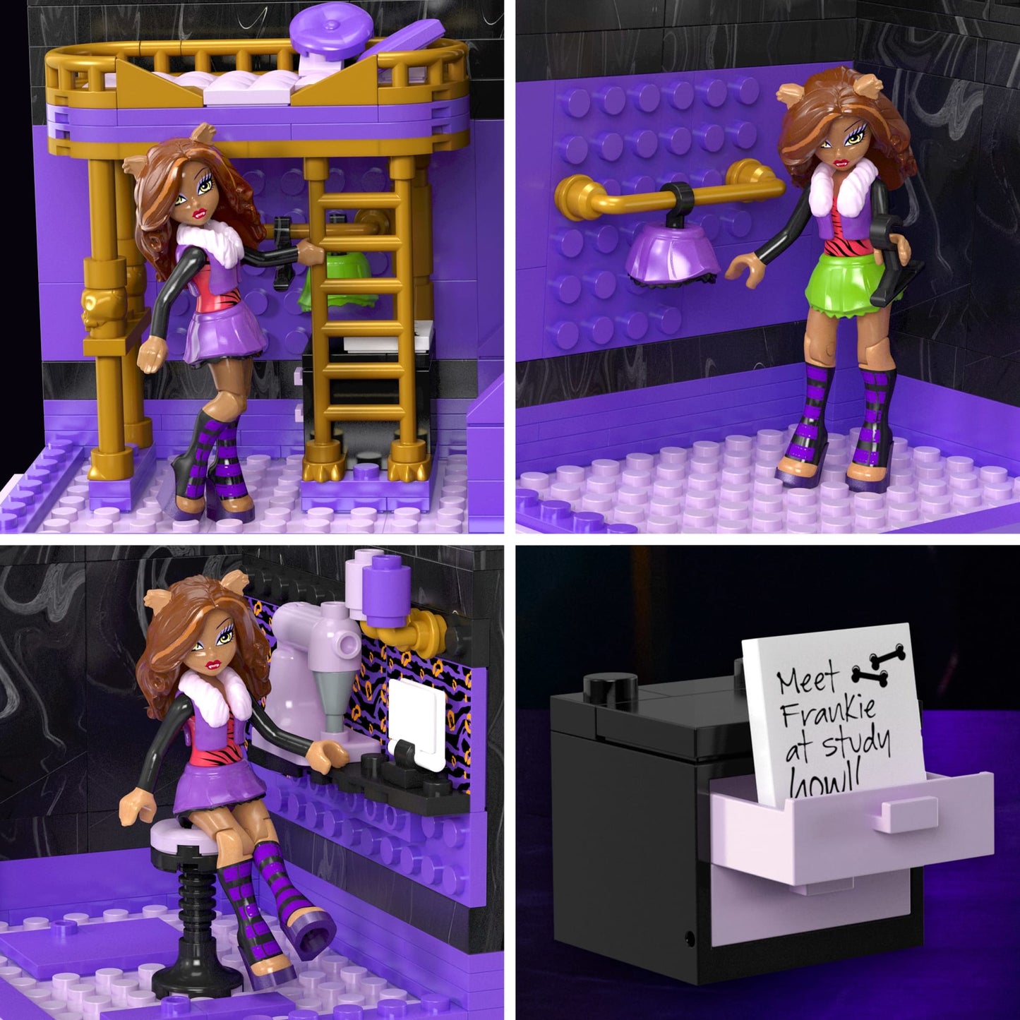 MEGA Monster High Clawdeen's Boo-k Den Building Toy Kit