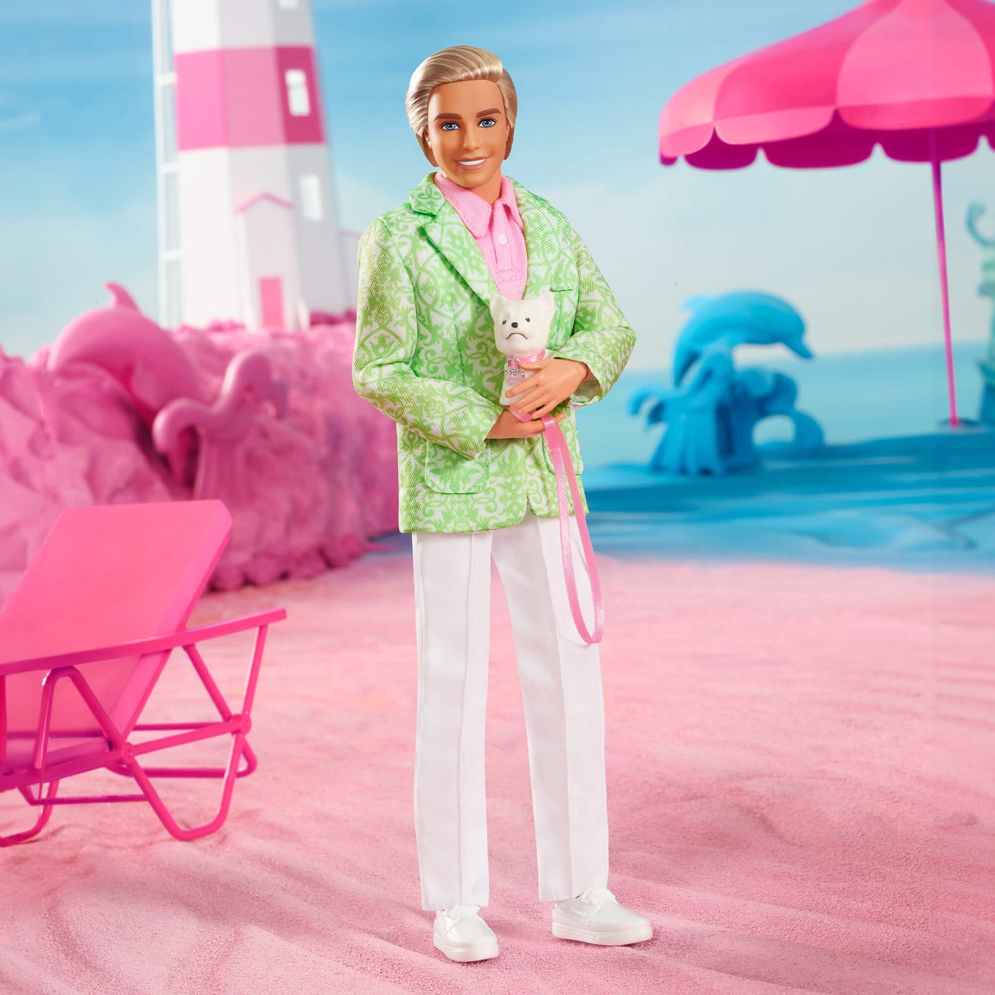 Sugar's Daddy Ken Doll in Pastel Suit With Dog – Barbie The Movie
